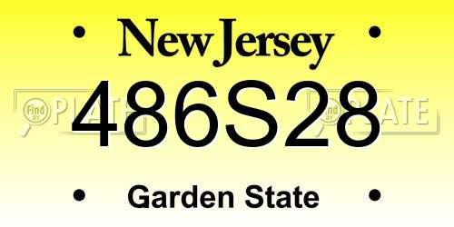 486S28 New Jersey License Plate