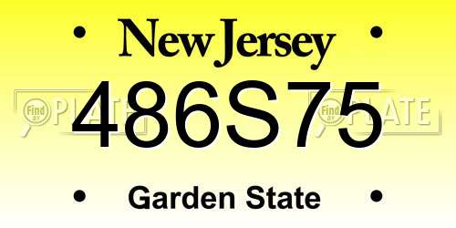 486S75 New Jersey License Plate