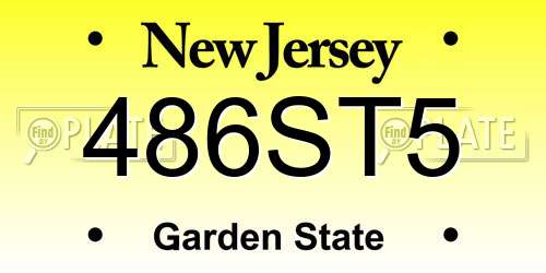 486ST5 New Jersey License Plate
