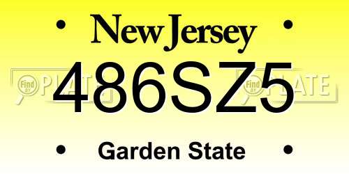 486SZ5 New Jersey License Plate