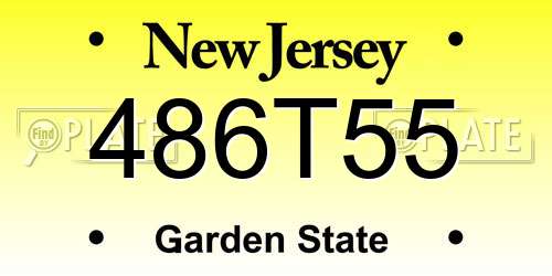 486T55 New Jersey License Plate