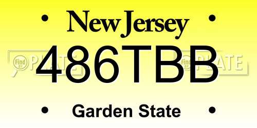 486TBB New Jersey License Plate