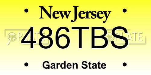 486TBS New Jersey License Plate