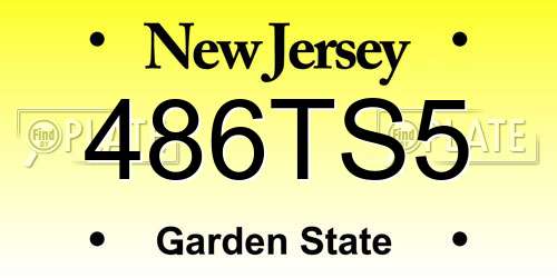 486TS5 New Jersey License Plate