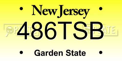 486TSB New Jersey License Plate