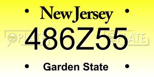 486Z55 New Jersey License Plate