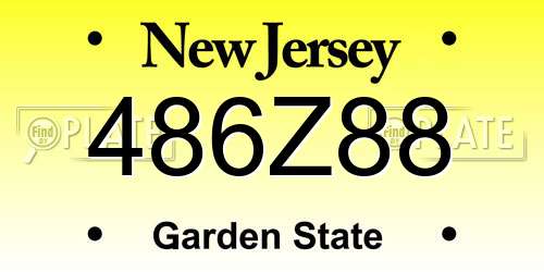 486Z88 New Jersey License Plate