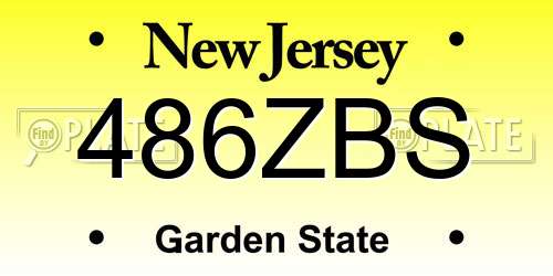 486ZBS New Jersey License Plate