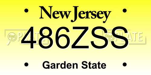 486ZSS New Jersey License Plate
