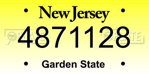 4871128 New Jersey License Plate