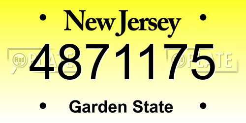 4871175 New Jersey License Plate