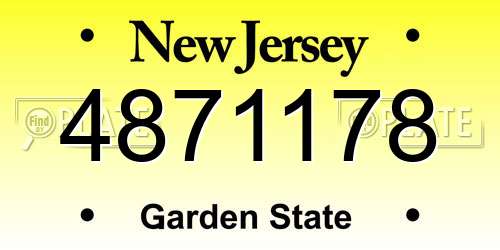 4871178 New Jersey License Plate