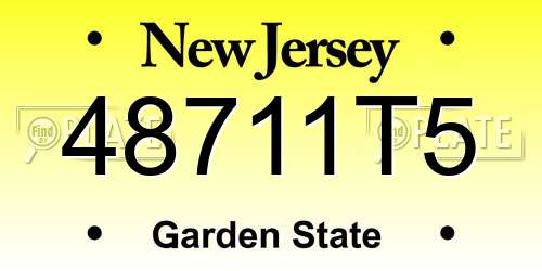 48711T5 New Jersey License Plate
