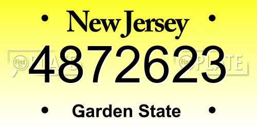 4872623 New Jersey License Plate