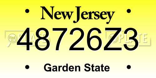 48726Z3 New Jersey License Plate