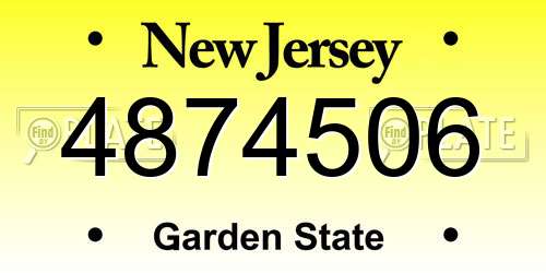 4874506 New Jersey License Plate