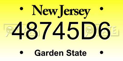 48745D6 New Jersey License Plate