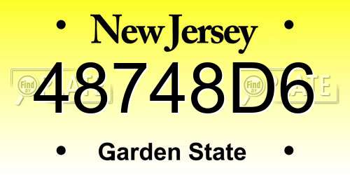 48748D6 New Jersey License Plate