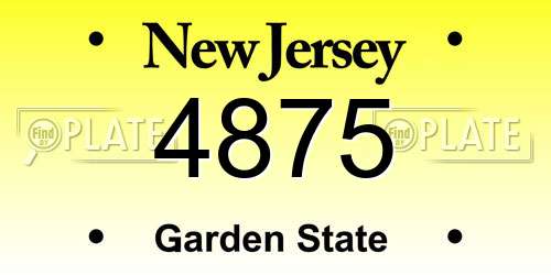 4875 New Jersey License Plate