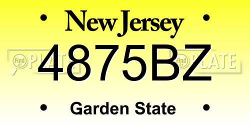 4875BZ New Jersey License Plate