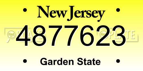 4877623 New Jersey License Plate