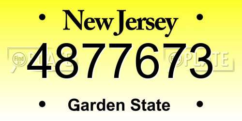 4877673 New Jersey License Plate