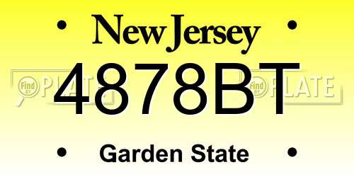 4878BT New Jersey License Plate