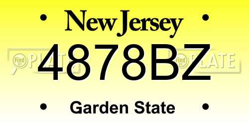 4878BZ New Jersey License Plate