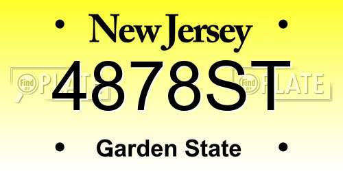 4878ST New Jersey License Plate