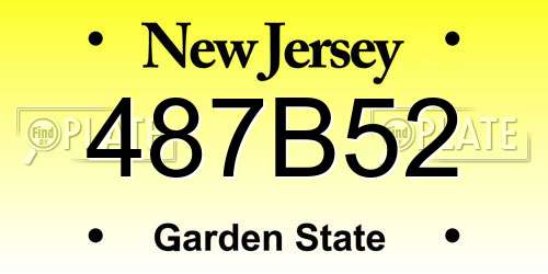 487B52 New Jersey License Plate