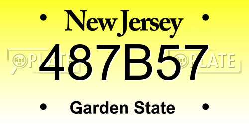 487B57 New Jersey License Plate