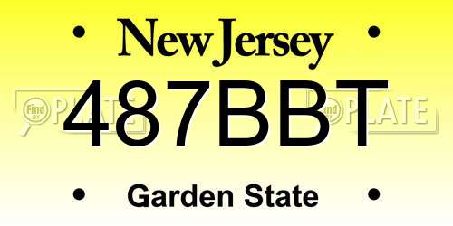 487BBT New Jersey License Plate