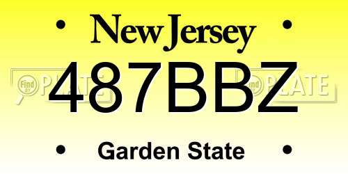 487BBZ New Jersey License Plate