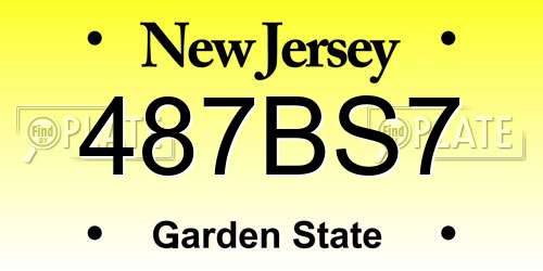487BS7 New Jersey License Plate