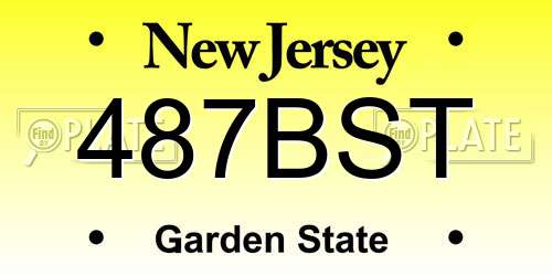 487BST New Jersey License Plate