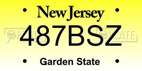 487BSZ New Jersey License Plate
