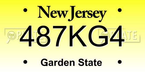 487KG4 New Jersey License Plate