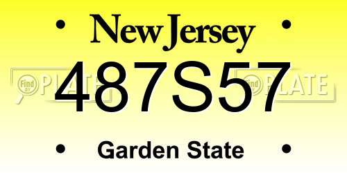 487S57 New Jersey License Plate