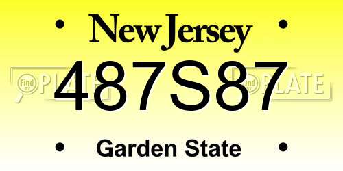 487S87 New Jersey License Plate