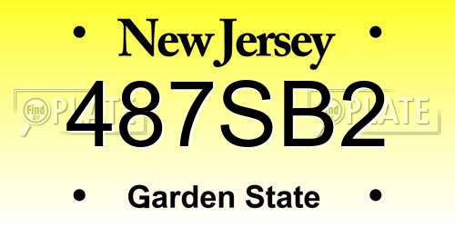 487SB2 New Jersey License Plate