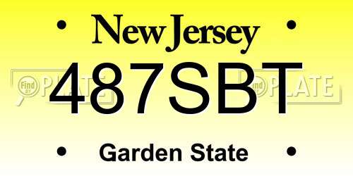 487SBT New Jersey License Plate