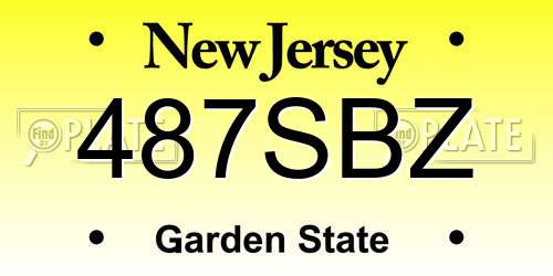 487SBZ New Jersey License Plate