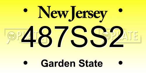 487SS2 New Jersey License Plate