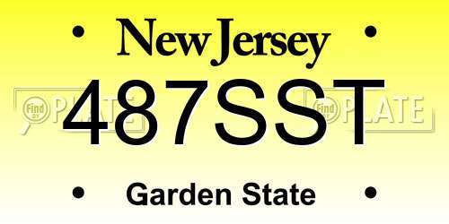 487SST New Jersey License Plate