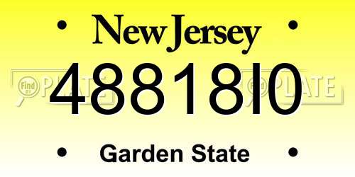48818I0 New Jersey License Plate