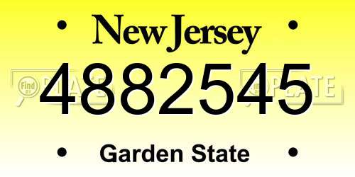 4882545 New Jersey License Plate
