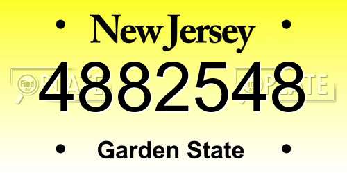 4882548 New Jersey License Plate