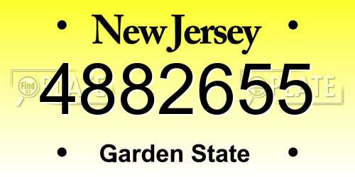 4882655 New Jersey License Plate