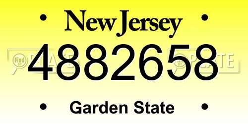 4882658 New Jersey License Plate