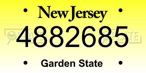 4882685 New Jersey License Plate
